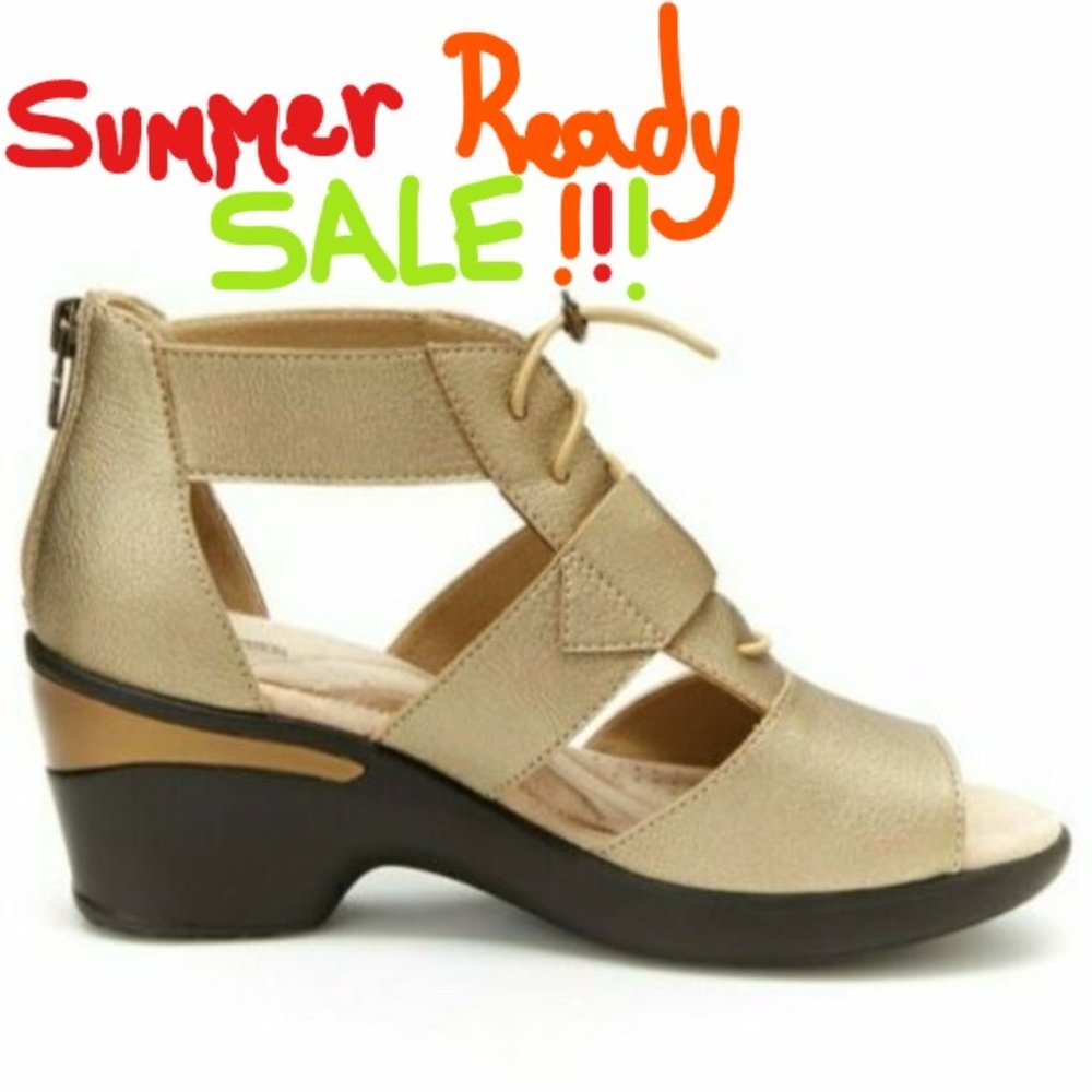 *NEW* Jambu - Gold- Strappy Sandals - Memory Foam